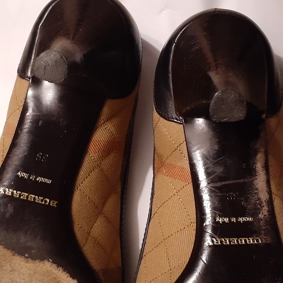 BURBERRY LEATHER NOVA CHECK PUMPS 39 - Picture 4 of 16